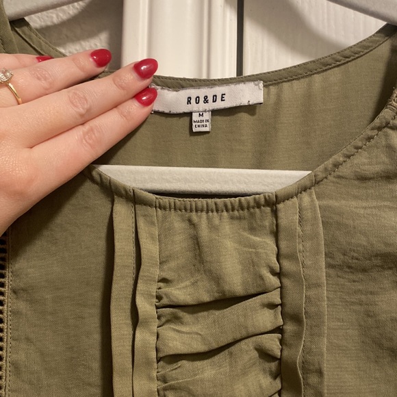 Olive green blouse with detailing - Picture 3 of 4